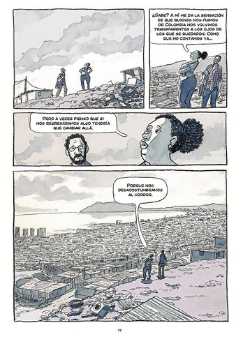 “Transparentes” komikiaren fotograma bat.