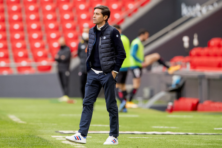 Marcelino durante el partido ante el Eibar. (@AthleticClub)