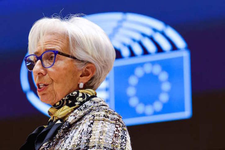 Christine Lagarde, Europako Banku Zentraleko presidentea. (Olivier MATTHYS / AFP)