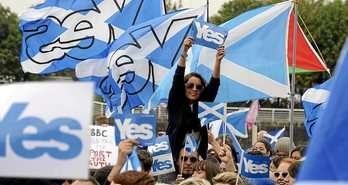 All Under Ona Banner (Denok ikur baten pean) erakundearen martxa independentista. GETTY IMAGES
