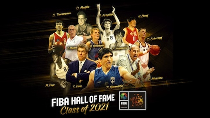 Imagen de los doce elegidos para el Salón de la Fama FIBA de 2021. (FIBA BASKETBALL)
