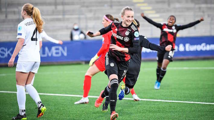 Schuller celebra el gol que ha dado la victoria a su equipo en Rosengard. (Johan Nilsson/AFP)
