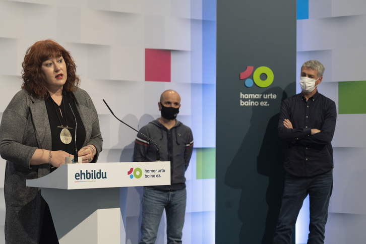 Comparecencia de EH BIldu en torno a su proceso congresual. (Gorka RUBIO / FOKU)