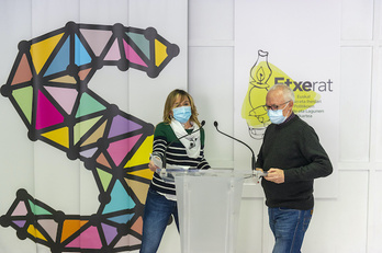 Rueda de prensa ofrecida este jueves en Gasteiz. (Jaizki FONTANEDA/FOKU)