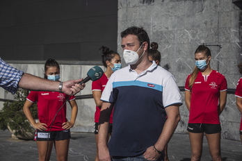 Aingeru Astorkiza en el acto de presentación de la actual temporada. (Aritz LOIOLA / FOKU)