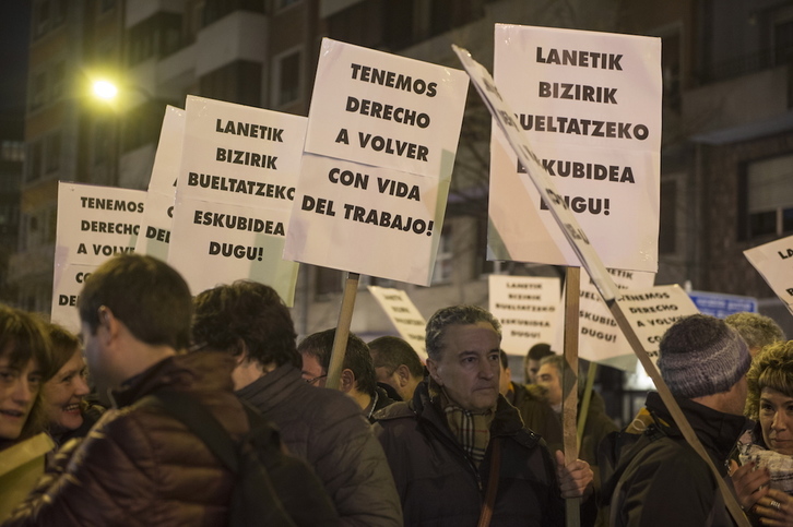 Protesta anterior contra la siniestralidad laboral en Bilbo. (Marisol RAMIREZ | FOKU)