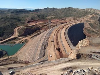 Vista de las obras del pantano de Mularroya, en la comarca aragones de Val de Xalón. (ARAINFO)