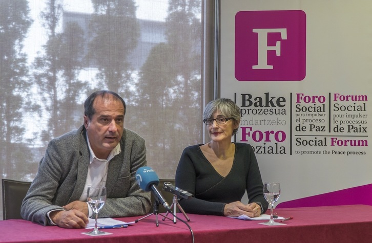 Portavoces del Foro Social Permanente, en una imagen de archivo. (Andoni CANELLADA/FOKU)