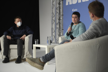 Etxeberria y Garmendia, en la entrevista. (Jon URBE | FOKU)