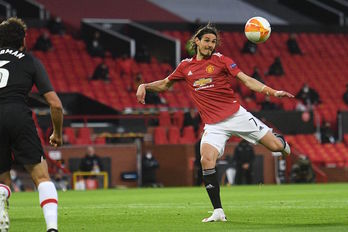 El uruguayo Edinson Cavani ha marcado para el Manchester United ante el Granada. (Oli SCARFF/AFP)