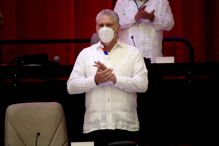 Díaz-Canel, al inicio del VIII congreso del Partido Comunista de Cuba. (AFP)