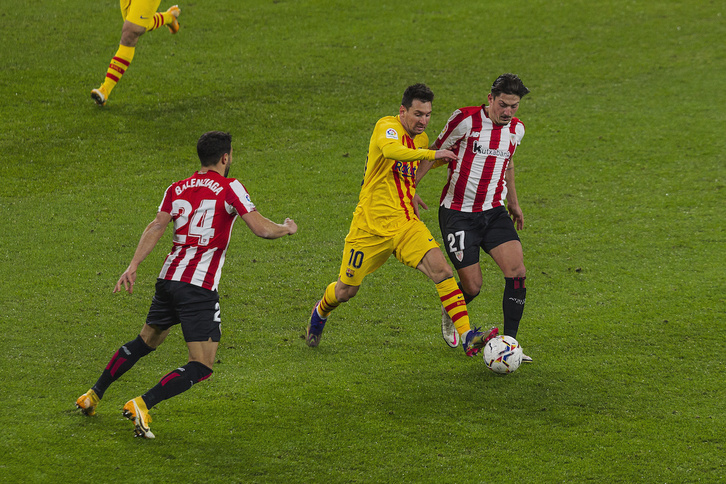 Contener a Messi será, una vez más, una de las mayores preocupaciones de la escuadra rojiblanca. (Aritz LOIOLA/FOKU)