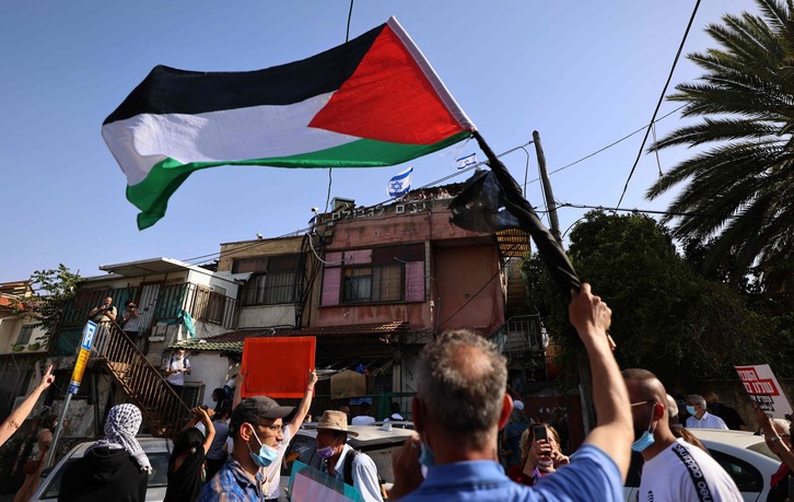 Protestas por el desalojo de familias palestinas en Jerusalén Este. (Emmanuel DUNAND / AFP) 