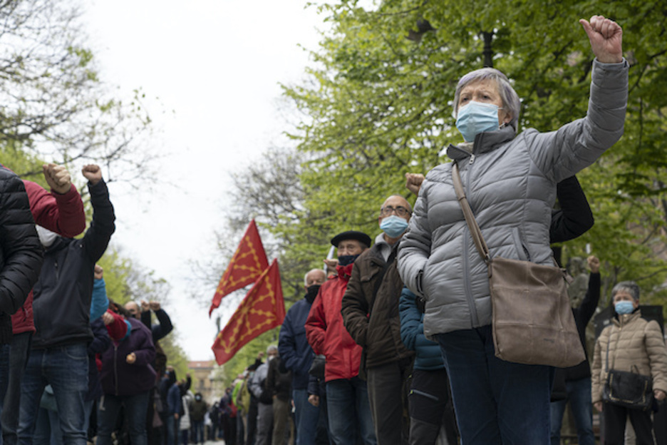 Iruñean ehunka lagun bildu dira. (Jagoba MANTEROLA/FOKU) Iruñean ehunka lagun bildu dira. (Jagoba MANTEROLA/FOKU)