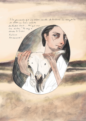 Ilustración de la novela gráfica de María Herreros 'Georgia O'Keeffe'. (Astiberri)