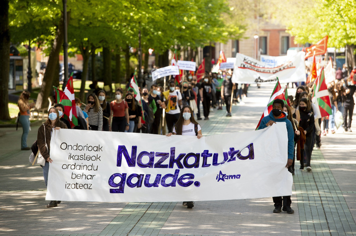 Sarasate pasealekuan amaitu da Ikamak deitutako mobilizazioa. (Iñigo URIZ/FOKU)