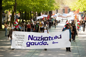 Sarasate pasealekuan amaitu da Ikamak deitutako mobilizazioa. (Iñigo URIZ/FOKU)