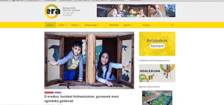 «ERA Nafarroa» webgunea, irudian. 