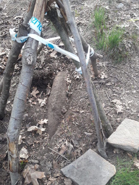 El obus encontrado en el monte Ganguren. (Ayuntamiento de Galdakao)