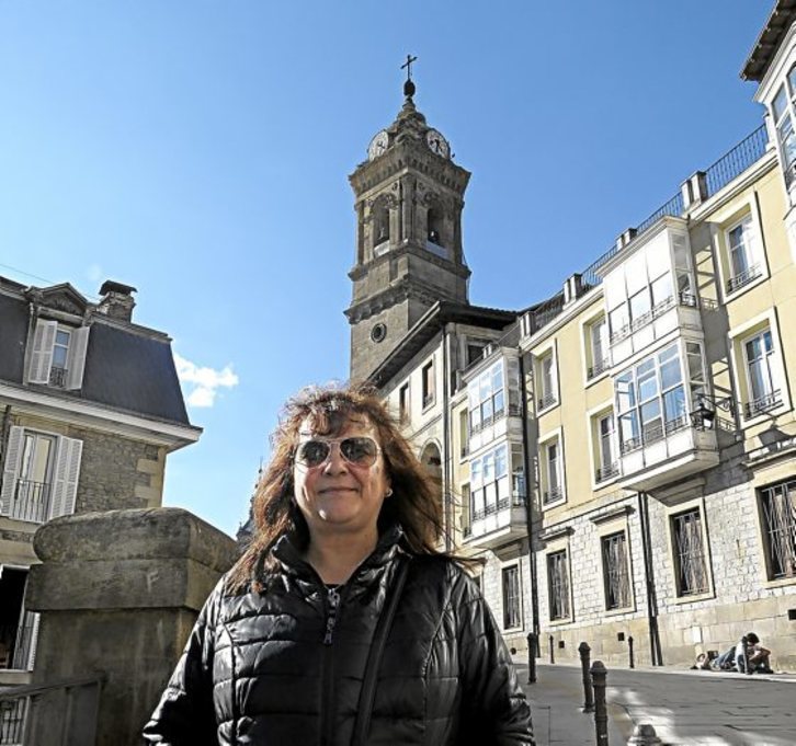 Juana Ruiz, en Gasteiz, durante una de sus visitas a Euskal Herria representando a HWC. (Arrate REMON)