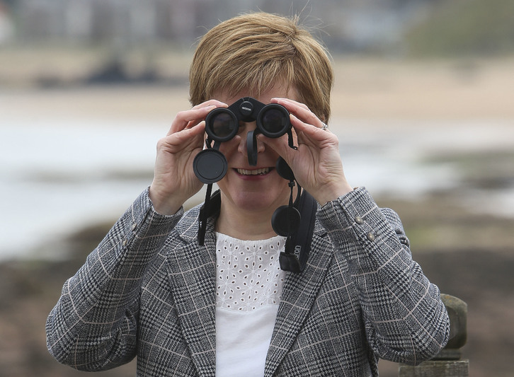 Nicola Sturgeon, durante un acto de campaña en North Berwick. (Andy BUCHANAN/AFP)