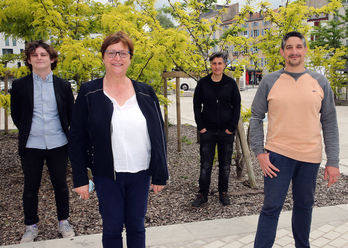 Marie-AngeThébaud et Julien Delion avec Raphaëlle Debats et Mathéo Perdeaux pour EELV et Génération.s pour le canton Bayonne 2. © Bob EDME