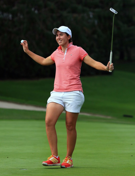 Carlota Ciganda ha comenzado con buen pie el campeonato mundial femenino de golf de Singapur. (Vaughn RIDLEY/AFP)