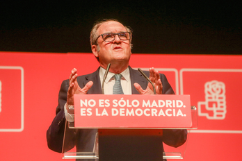 Gabilondo, en un mitin en Leganés. (Ricardo RUBIO | Europa Press)