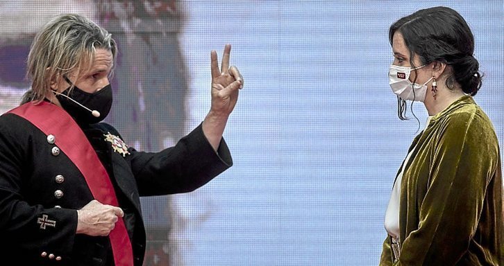 Nacho Cano, en el final de campaña de Ayuso (Europa Press).