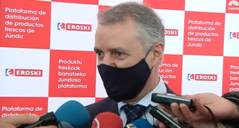 El lehendakari Iñigo Urkullu, este lunes en Gasteiz. (IREKIA.EUS)