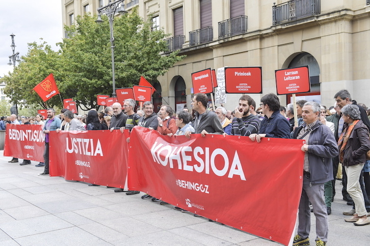 Movilización de Kontseilua en Iruñea en protesta por las sentencias del TSJN contrarias al euskera. (Idoia ZABALETA/FOKU)