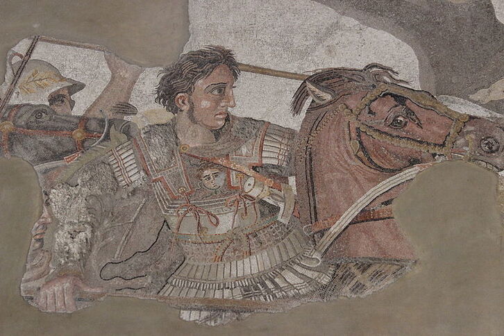 Alejandro Magno, al lomo de su legendario caballo. (NAIZ)