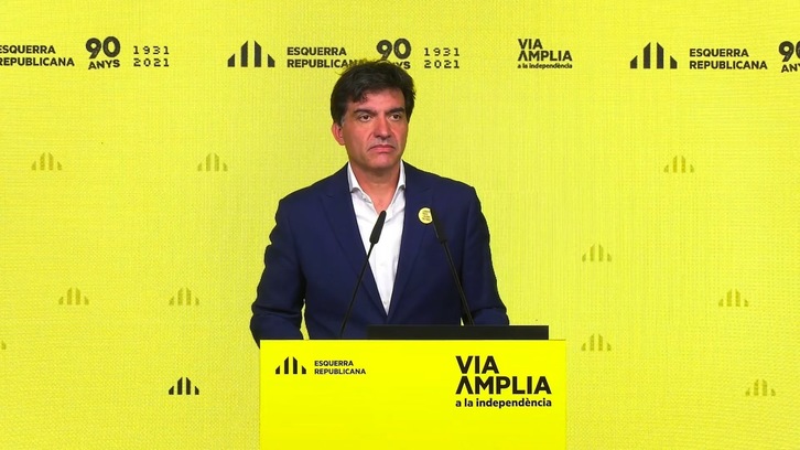 El diputado y miembro del equipo negociador de ERC, Sergi Sabrià, durante una rueda de prensa. (HANDOUT/EUROPA PRESS)