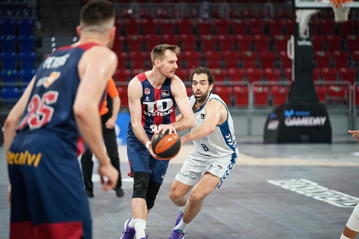 El duelo ante San Pablo Burgos ha sido el último que, hasta la fecha, ha disputado Saski Baskonia. (Endika PORTILLO / FOKU)
