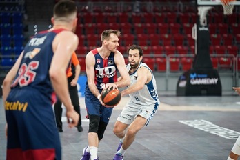 El duelo ante San Pablo Burgos ha sido el último que, hasta la fecha, ha disputado Saski Baskonia. (Endika PORTILLO / FOKU)