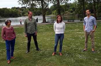 Ana Ezcurra (en blanc) et Mathieu Castaings (en bleu) auront comme suppléants Amina Bonneu et Christophe Abellano. © Bob EDME