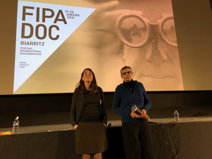 Fipadoc dokumentalaren aurkezpena urtarrilean Biarritzeko Royal aretoan. (NAIZ)