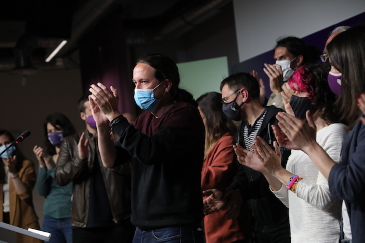 Pablo Iglesias tras anunciar el dimisión el martes pasado. (I.INFANTES/POOL EP)