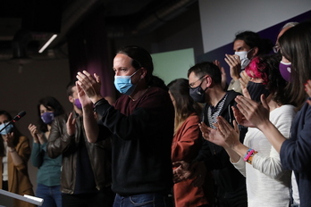 Pablo Iglesias tras anunciar el dimisión el martes pasado. (I.INFANTES/POOL EP)