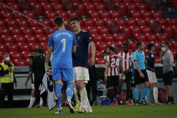 Budimir ha marcado el empate de Osasuna en el tramo final. (Aritz LOIOLA / FOKU)