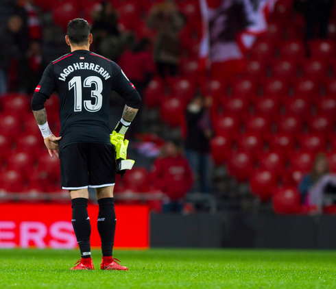 Herrerín en un partido con el Athletic. (Aritz LOIOLA / FOKU) Herrerín en un partido con el Athletic. (Aritz LOIOLA / FOKU)