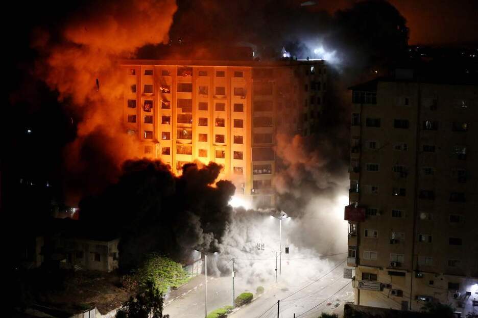 Fuego en Gaza.  (Ashraf AMRA/AFP)
