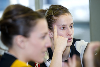 Nerea Pena, pensativa días antes de la final. (Jagoba MANTEROLA / FOKU)