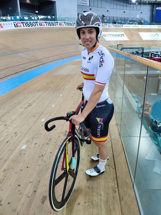 Tania Calvo, durante una de las pruebas en Hong Kong (RFEC)