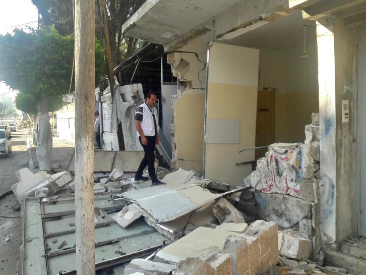 Clínica de Médicos Sin Fronteras en Gaza, después del bombardeo. (MSF)
