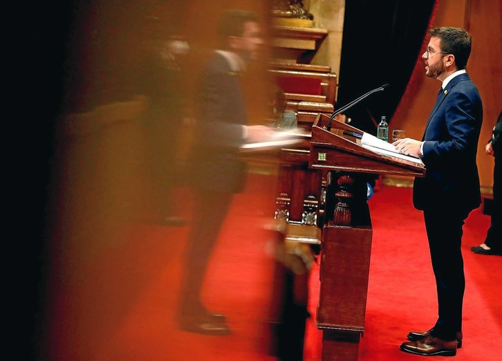 Pere Aragonès, en su discurso.