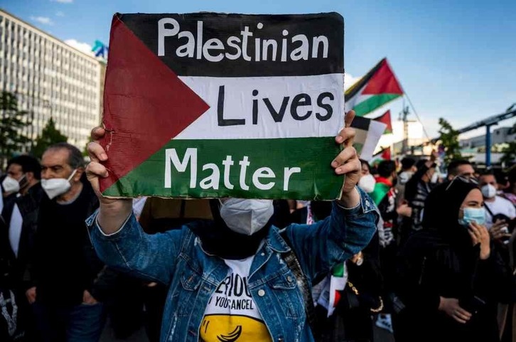 «Palestinian Lives Matter», un lema con raíces en EEUU y una proyección global. (John MACDOUGALL / AFP)