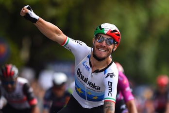 Giacomo Nizzolo ha logrado su primera victoria en una grande en Verona. (Dario BELINGHERI/AFP) 
