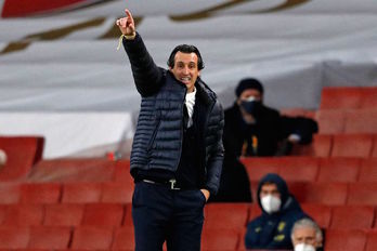 Unai Emery disputará su quinta final de la Europa League con un tercer equipo, el Villarreal. (Adrian DENNIS/AFP) 