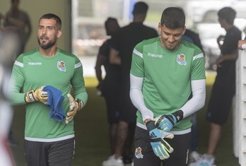 Miguel Ángel Moyá vino a la Real en febrero de 2018 tras lesionarse Gero Rulli. (Andoni CANELLADA/FOKU)